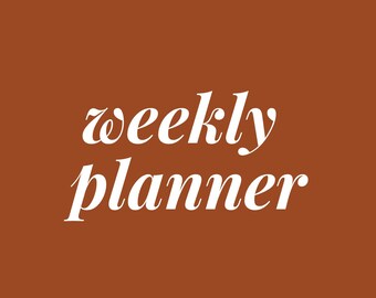NATURAL - Weekly Planner Downloadable PDF Printable Planner 12 Months