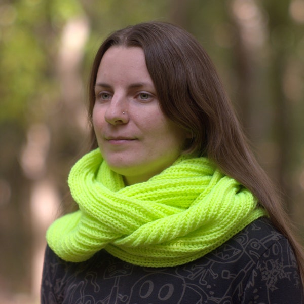 Infinity Schal Veganer Schal Frauen Strick Loop Loop Strick Schal Geschenk für Frau Geschenk für vegan Handgestrickter Schal