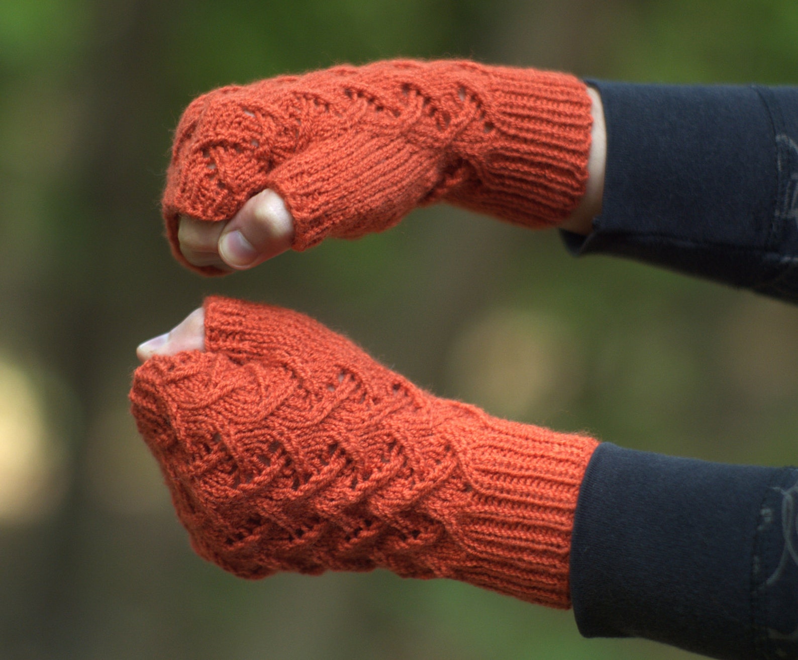Orange Gloves Hand Warmers Lace Knit Gloves Ginger Gloves Etsy