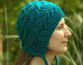 Ladies hat Knit bonnet Winter wool hat for woman Hand knit hat Warm knitted hat