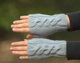 Gray gloves Hand warmers Fingerless gloves