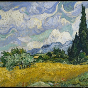 Weizenfeld mit Zypressen, Vincent Van Gogh, Poster, Digitaldruck, Sofort Download