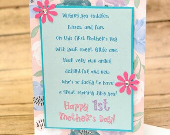 Mother's Day Card, Happy 1st Mother's Day, First Mother's Day Card, New Mom Card, Mother's Day Gift, Card for Her, Card for Wife