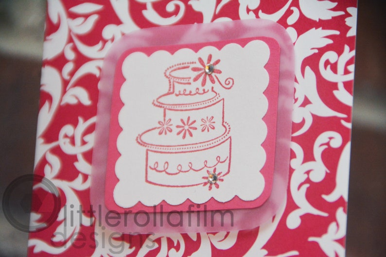 Wedding Greeting Card Floral Pink Wedding Card Hot Pink Wedding Card To Have /& To Hold Pink Wedding Cake Bridal Shower Card