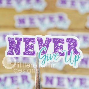 Never Give Up Sticker, Mental Health Sticker, Water Bottle Sticker, Laptop Sticker, Tablet Sticker, Journal Sticker