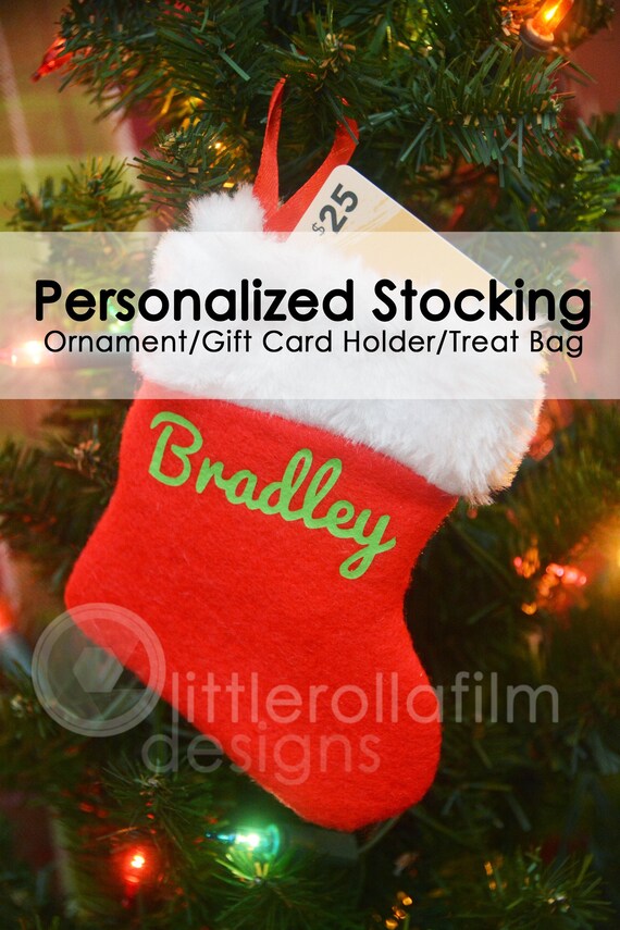 Personalized Christmas Stocking Gift Card Holder Gift Card Etsy