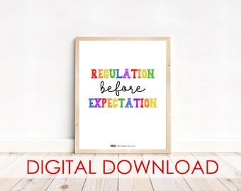 Printable Poster, Regulation Poster, Digital Download, Autism Poster, Classroom Poster, Kids Poster, Kids Wall art, Kindergarten Poster