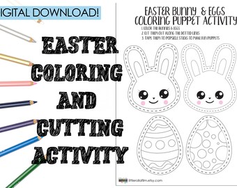 Printable Coloring Page, Digital Download, Easter Coloring, Easter Activity, Coloring Activity, Coloring Page, Printable Coloring