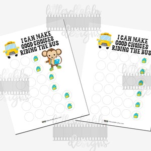Printable Sticker Chart, Bus Riding Chart, Kids Chart, Student Chart ...