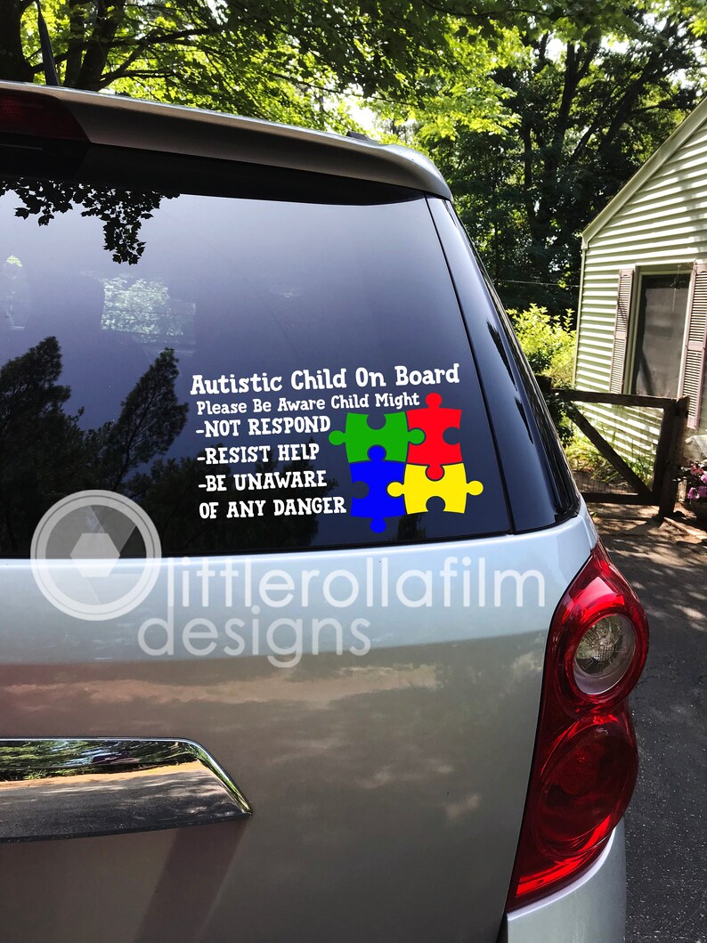 Vinyl Decal for Autism Warning on Car or House for Emergency Etsy