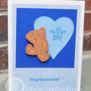 Baby Boy Greeting Card Blue It&#39;s A Boy Teddy Baby Card - Baby Shower Card, Baby Boy Card, It&#39;s A Boy Baby Card, Welcome Baby Boy Card