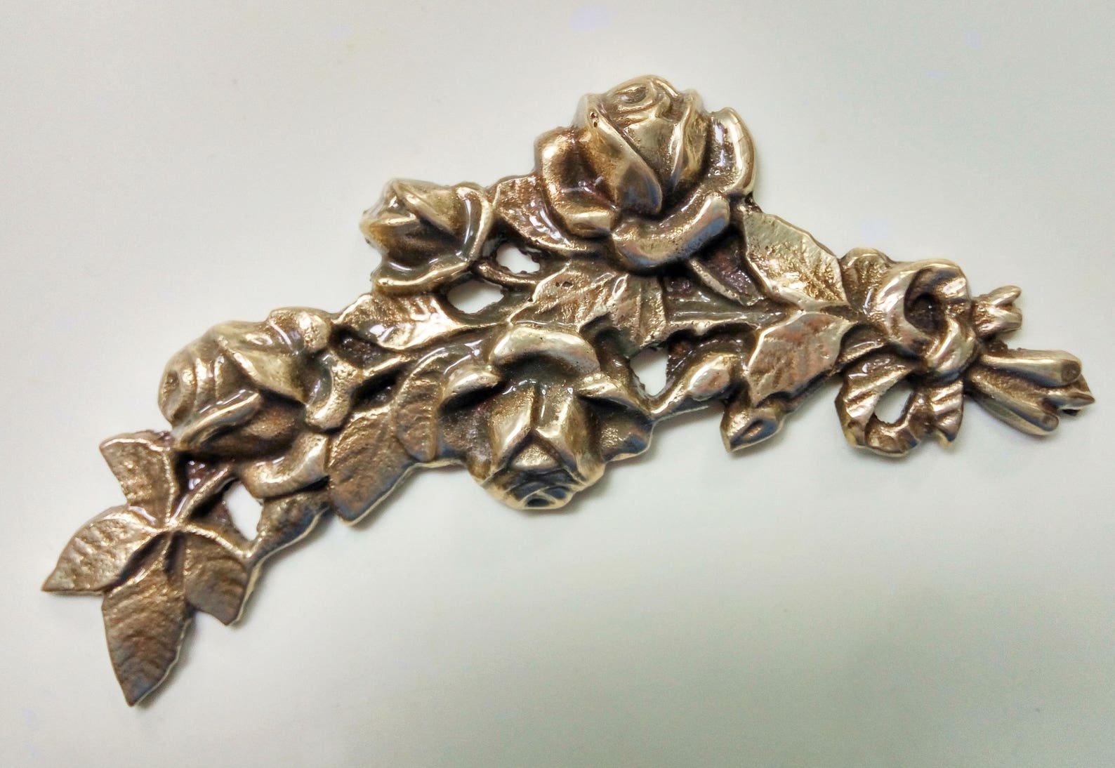 Brass roses for monument Grave decoration Headstone decor Etsy