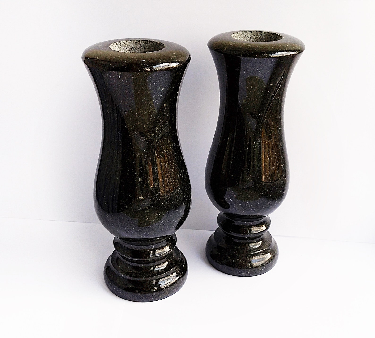 Memorial vase Cemetery vase Black Grave decoration Cemetery Etsy