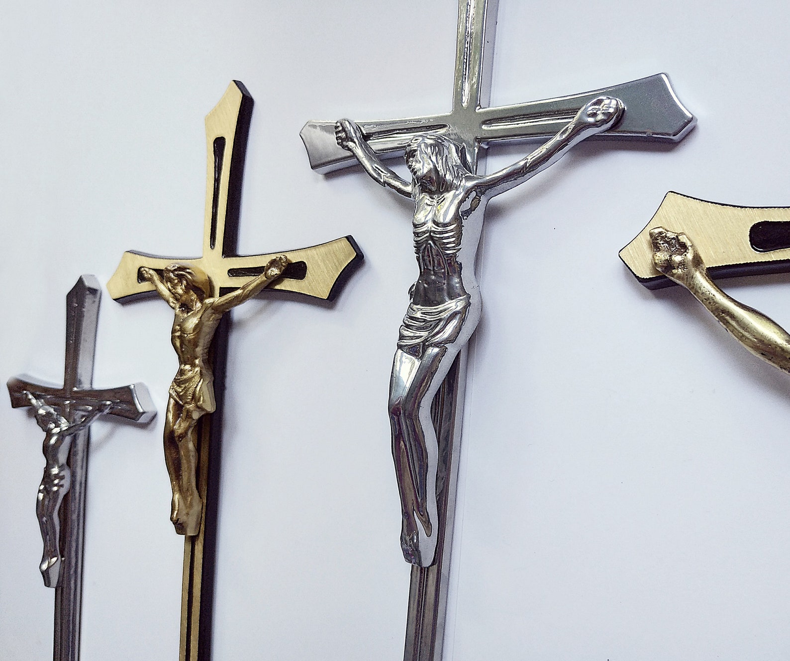 Large Wall Crucifix of Solid Brass 3d Wall Art Cross Catholic Etsy