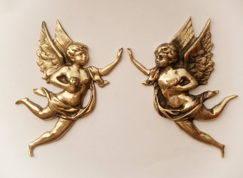 Headstone Decor Brass Angel Grave Decoraton for Christian Etsy UK