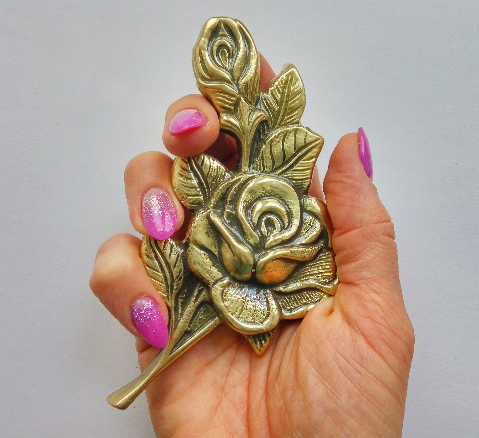 Grave Ornaments Brass Rose Grave Decoration 5 Headstone Etsy