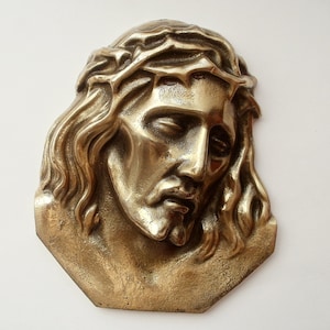 Jesus Christ Headstone decor Catholic grave decoration Brass art for Christian granite monument Religious Memorial decorations Cemetery gift