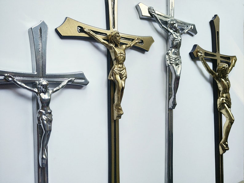 Large Wall Crucifix of Solid Brass 3d Wall Art Cross Catholic Etsy UK