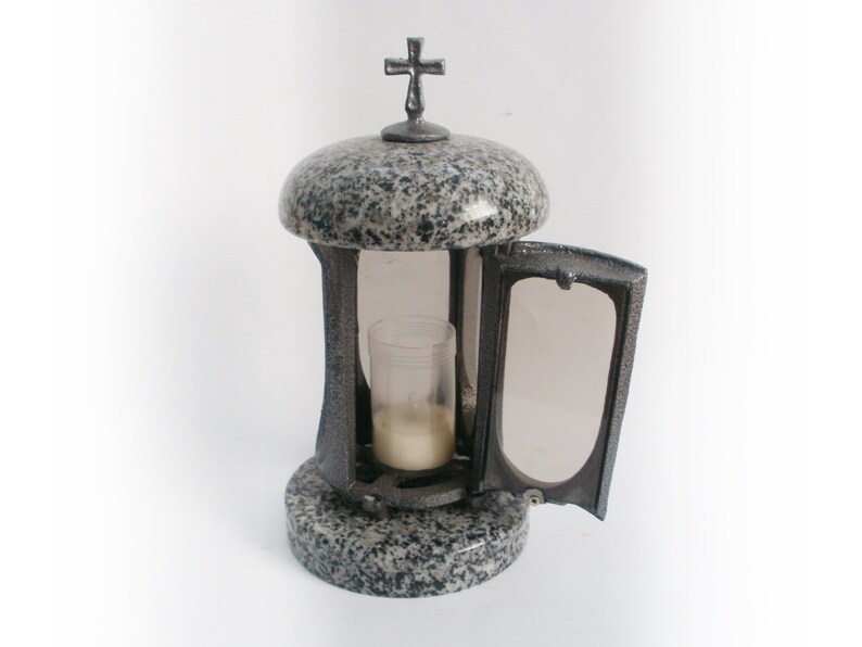 Tombstone Decor Granite Candle Holder to Sit Beside Headstones Etsy