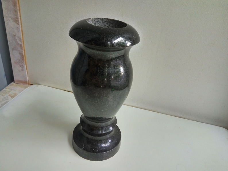 Cemetery Flowers Vase Graveside Vase Black Memorial Vase Grave Etsy