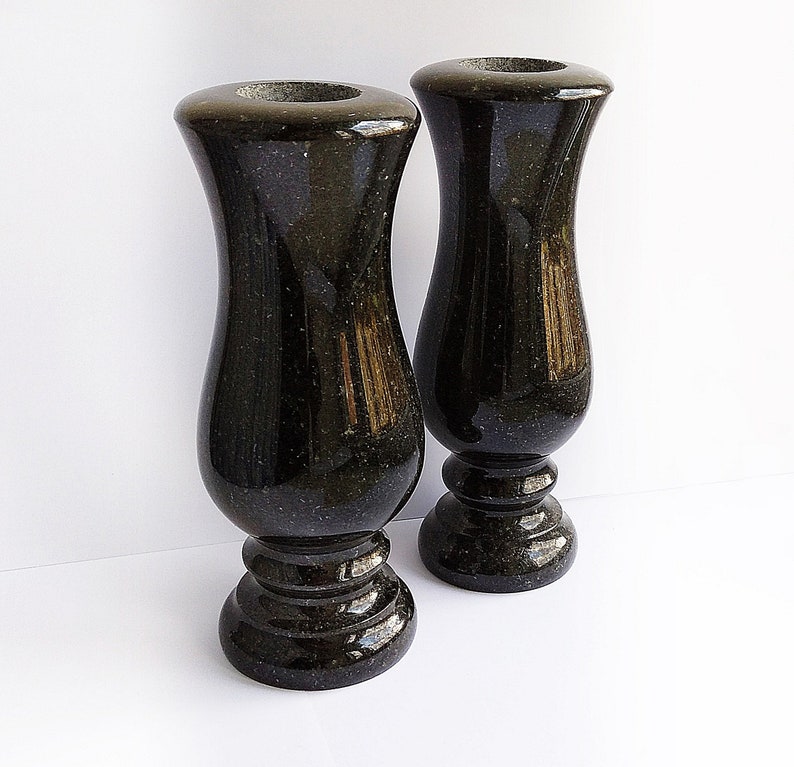 Memorial vase Cemetery vase Black Grave decoration Cemetery Etsy