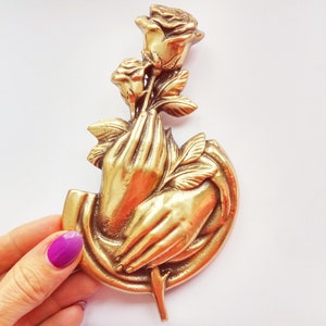 Headstone decor Grave decoration of brass Memorial plaque Golden flowers decor for monument Gravestone marker Roses mounted ornament