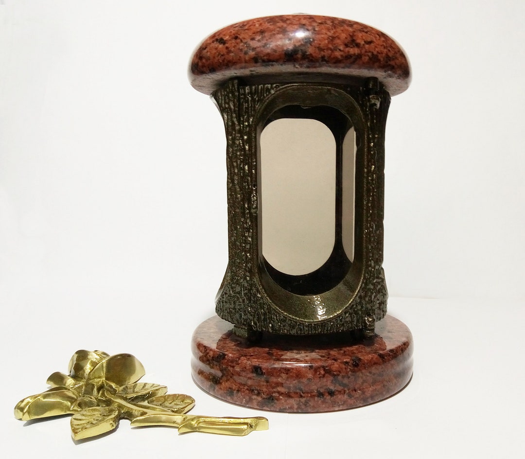 Memorial Candle Holder to Sit Beside the Headstones Tombstone Candle Sconce Memorial Lantern