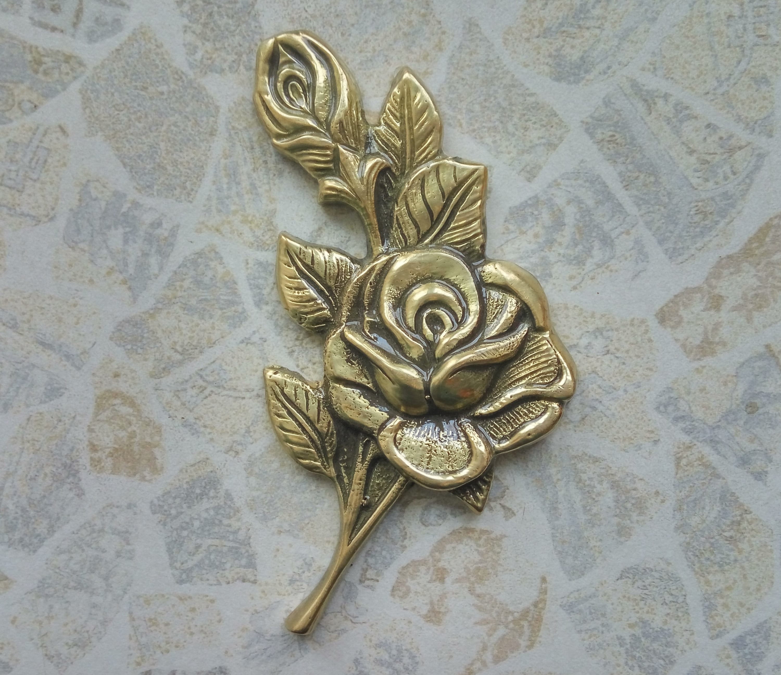Grave Ornaments Brass Rose Grave Decoration 5 Headstone Etsy