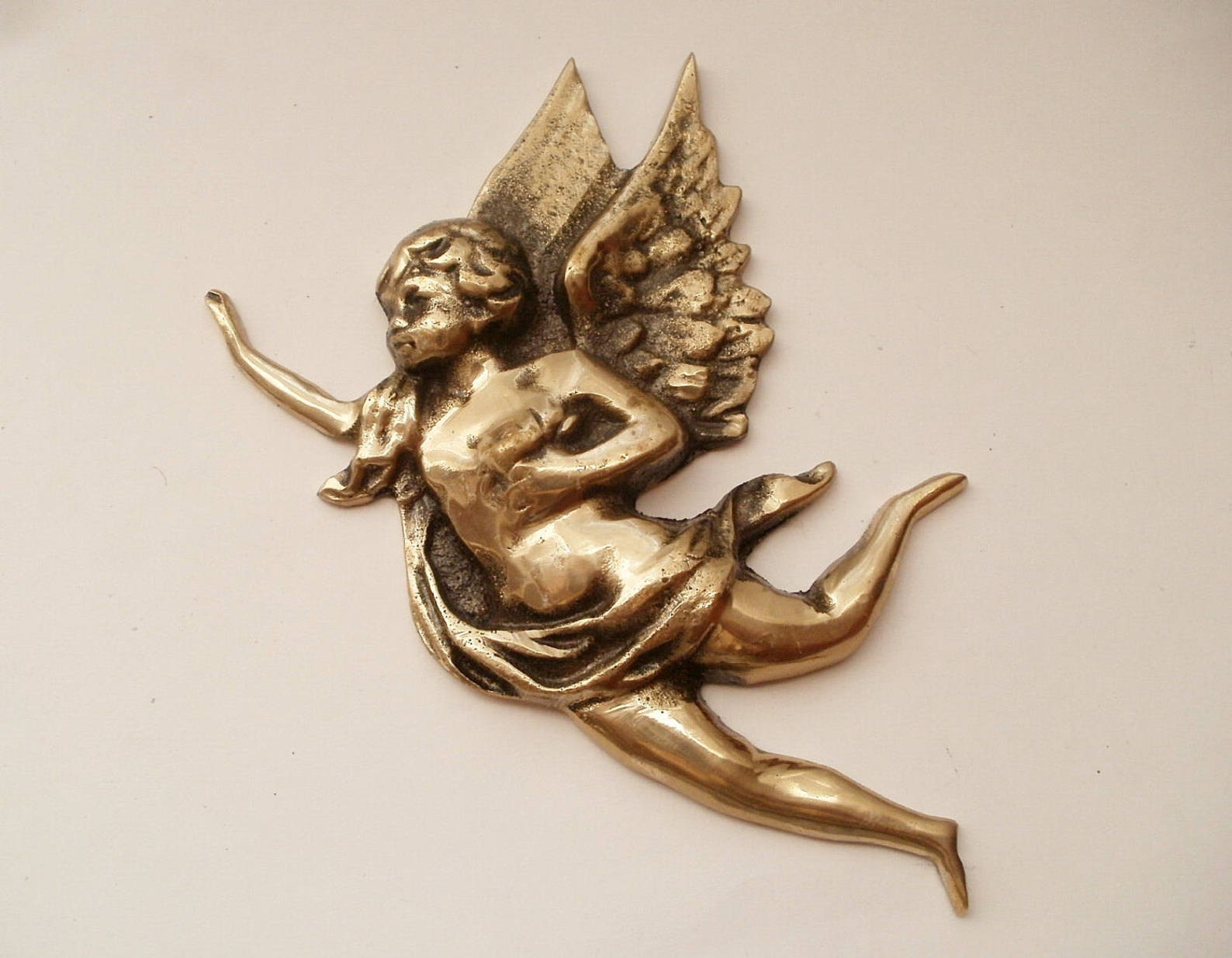 Headstone Decor Brass Angel Grave Decoraton for Christian Memorial