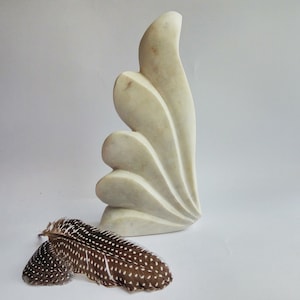 Marble decor Modern sculpture The Wind Hand carved abstract art Natural stone Minimalist statue Mantel shelf office desk decor Gift for boss
