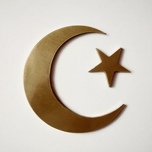 Muslim Sign Islamic Memorial Marker Arabic Headstone Islam Decoration Grave Marker Plaque of Brass Crescent Moon and Star Signs