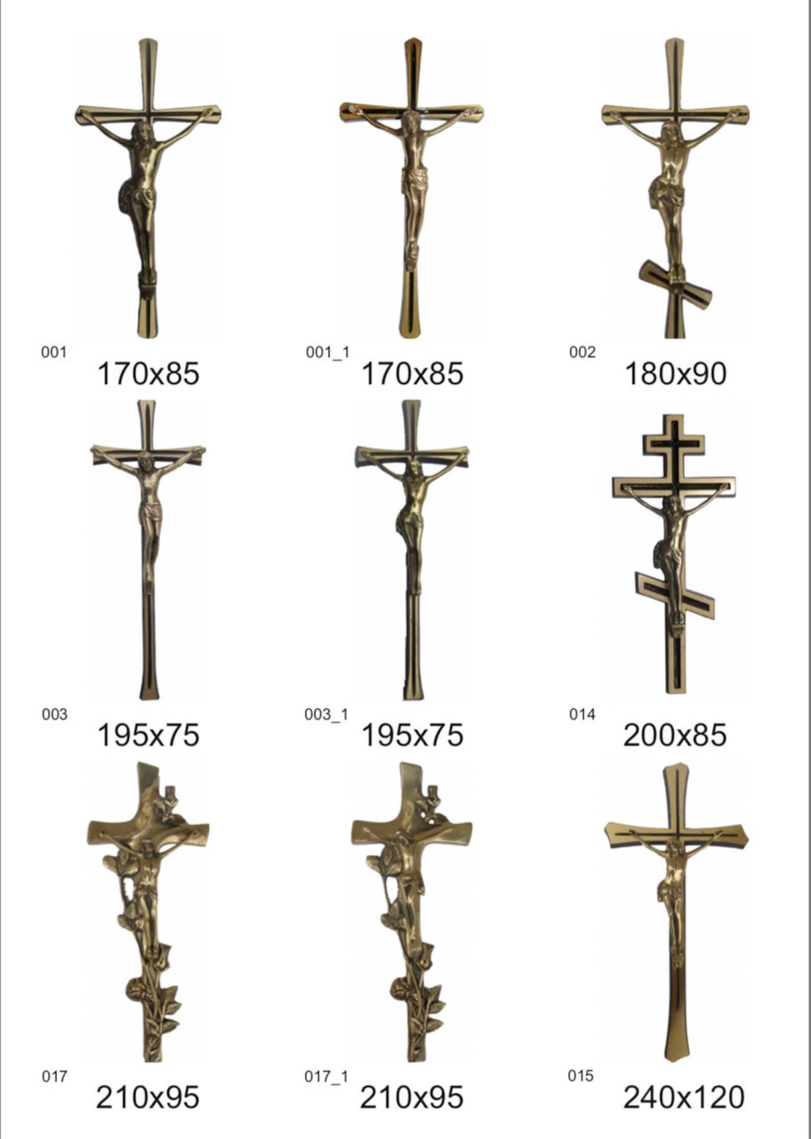 Grave ornaments Catholic grave decoration Large crucifix Brass Etsy