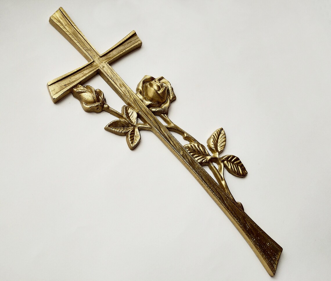 Grave Ornaments Cross Catholic Grave Decoration Large Cross Etsy