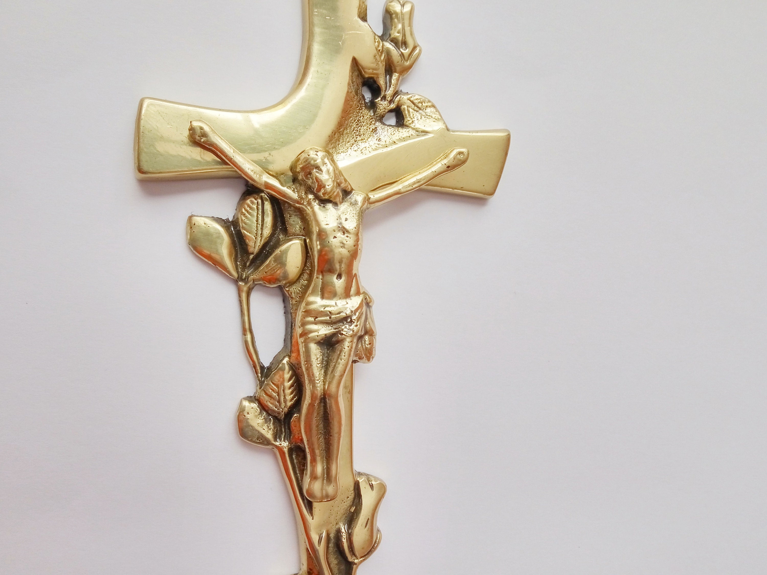 Crucifix Grave Ornaments Catholic Grave Decoration Brass Jesus Etsy