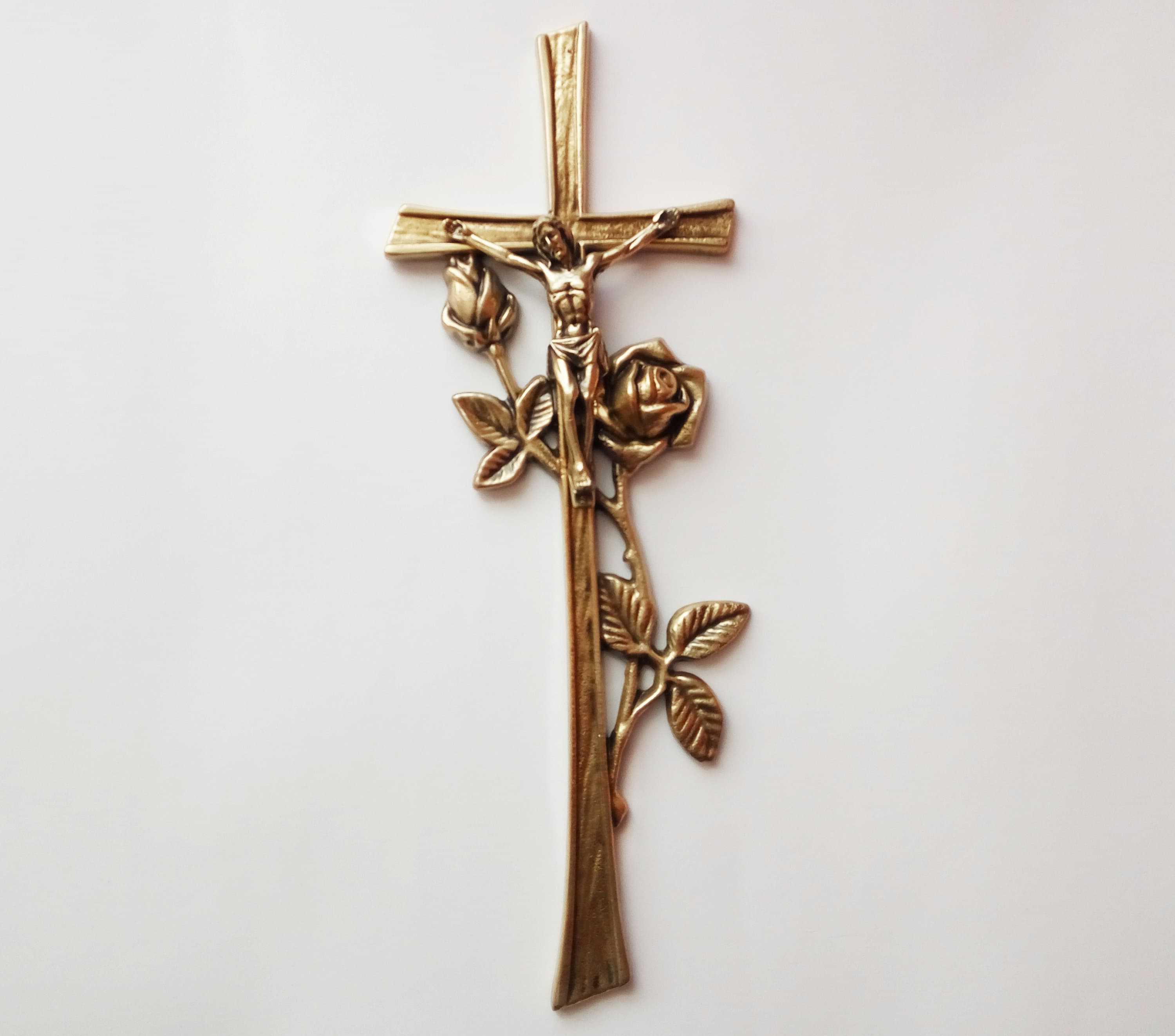 Grave ornaments Catholic grave decoration Large crucifix Brass Etsy
