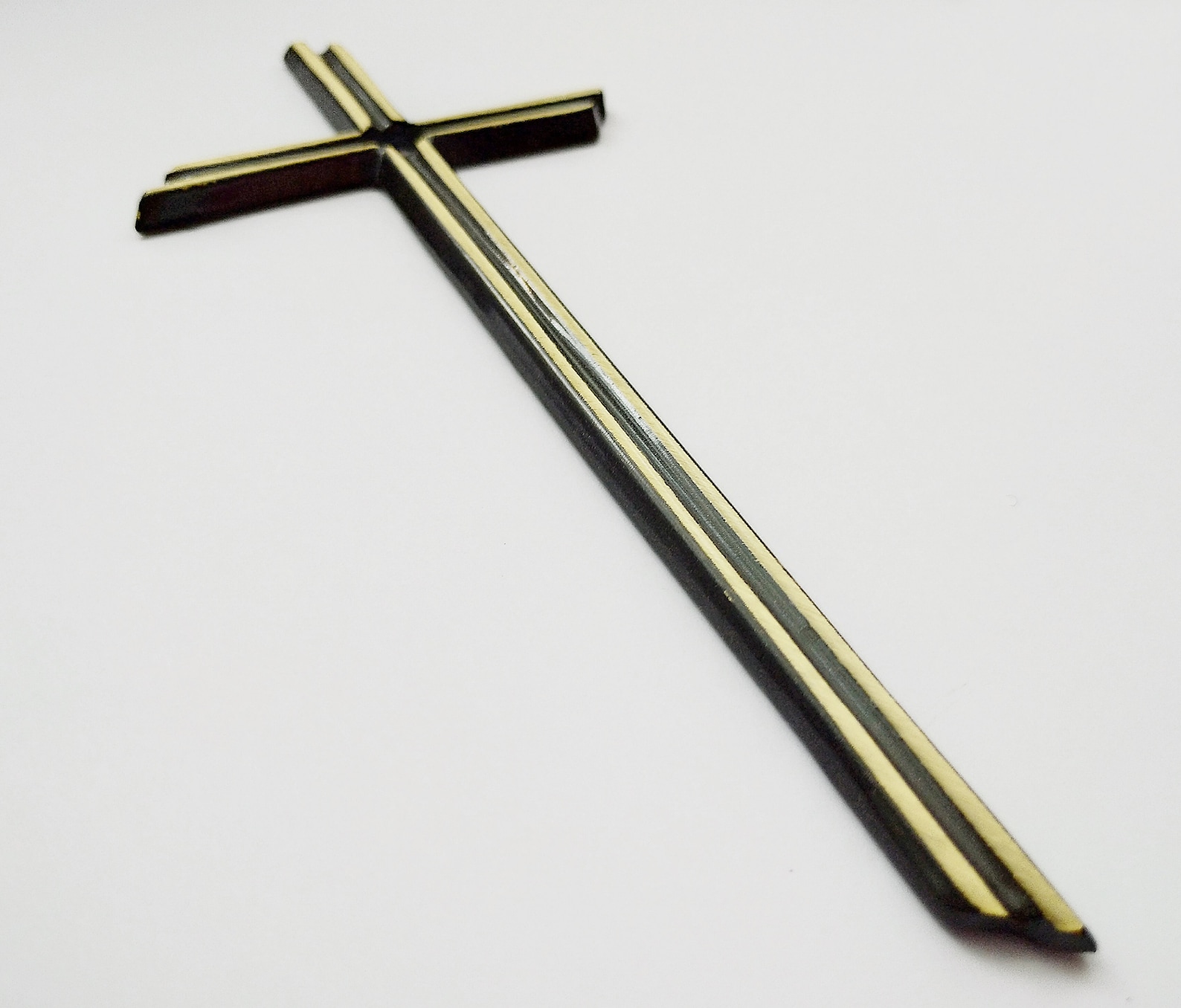 Cross for headstone Golden decor for monument Solid brass Etsy