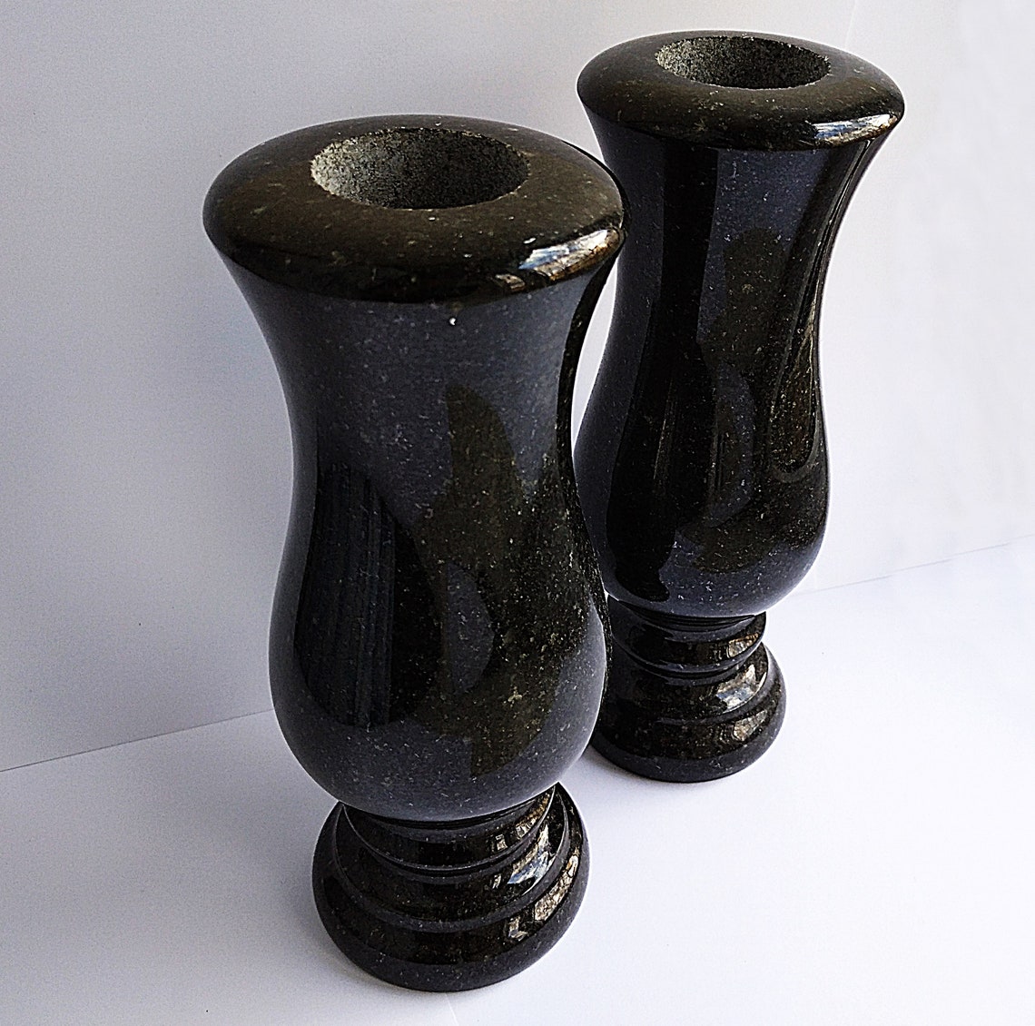 Memorial vase Cemetery vase Black Grave decoration Cemetery Etsy