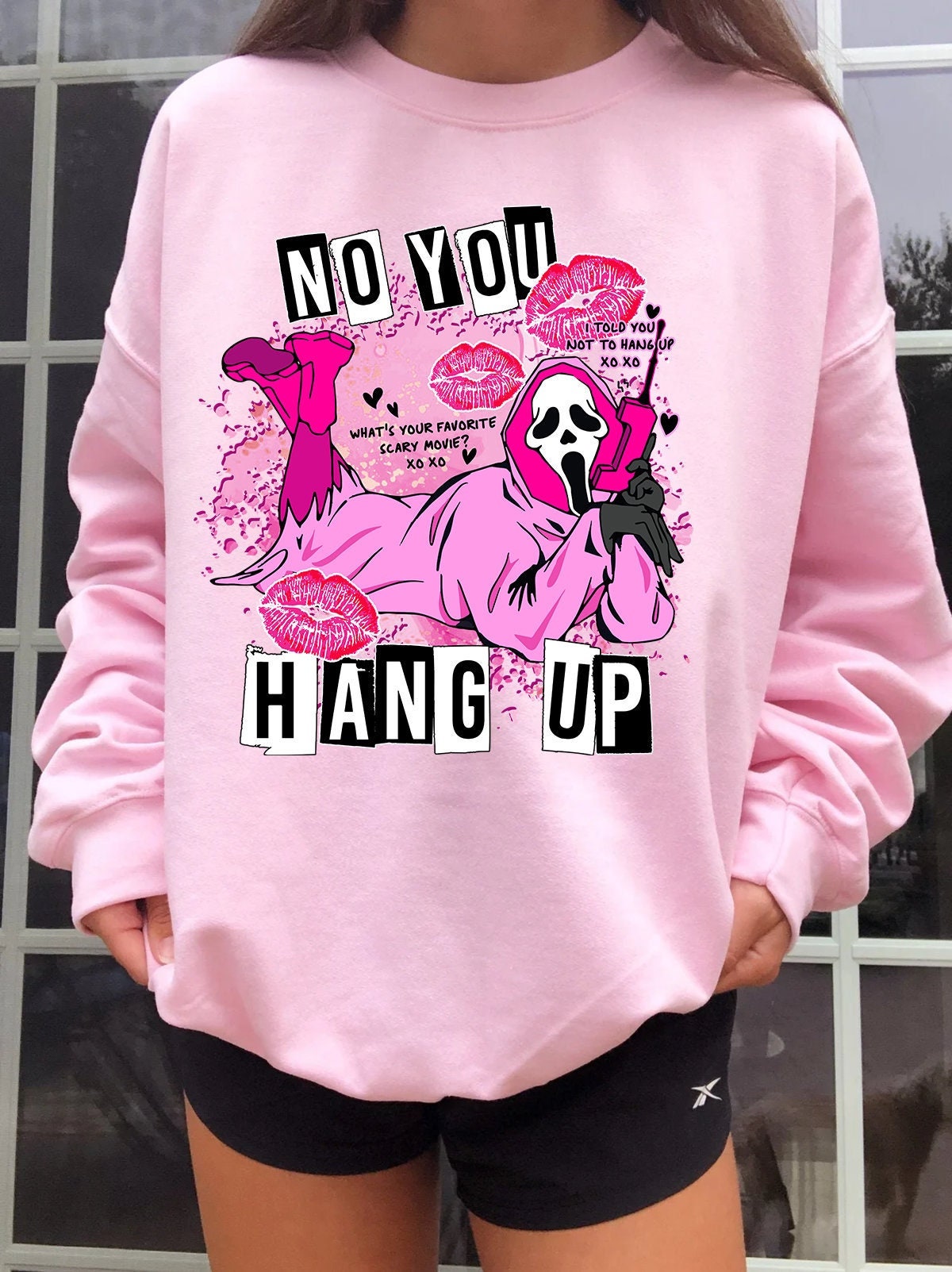 Discover No You Hang Up Sweatshirt, Ghostface Mean Girls Shirt,Ghostface Sweatshirt, Scream Sweatshirt, Ghostface Calling Scream Halloween Sweatshirt