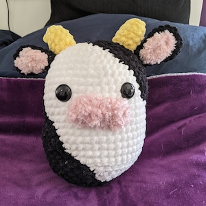 Amigurumi Crochet Cow Squishmallow Plushie - Large