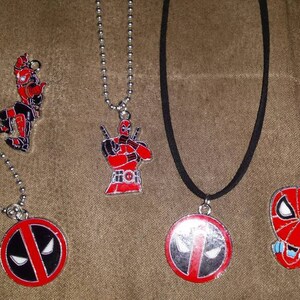 Deadpool Necklaces 18inch on Velvet or Ball chain