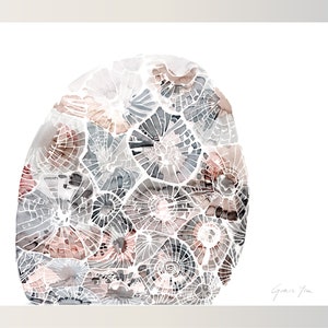 ART PRINT || Moonlike Petoskey Stone Portrait