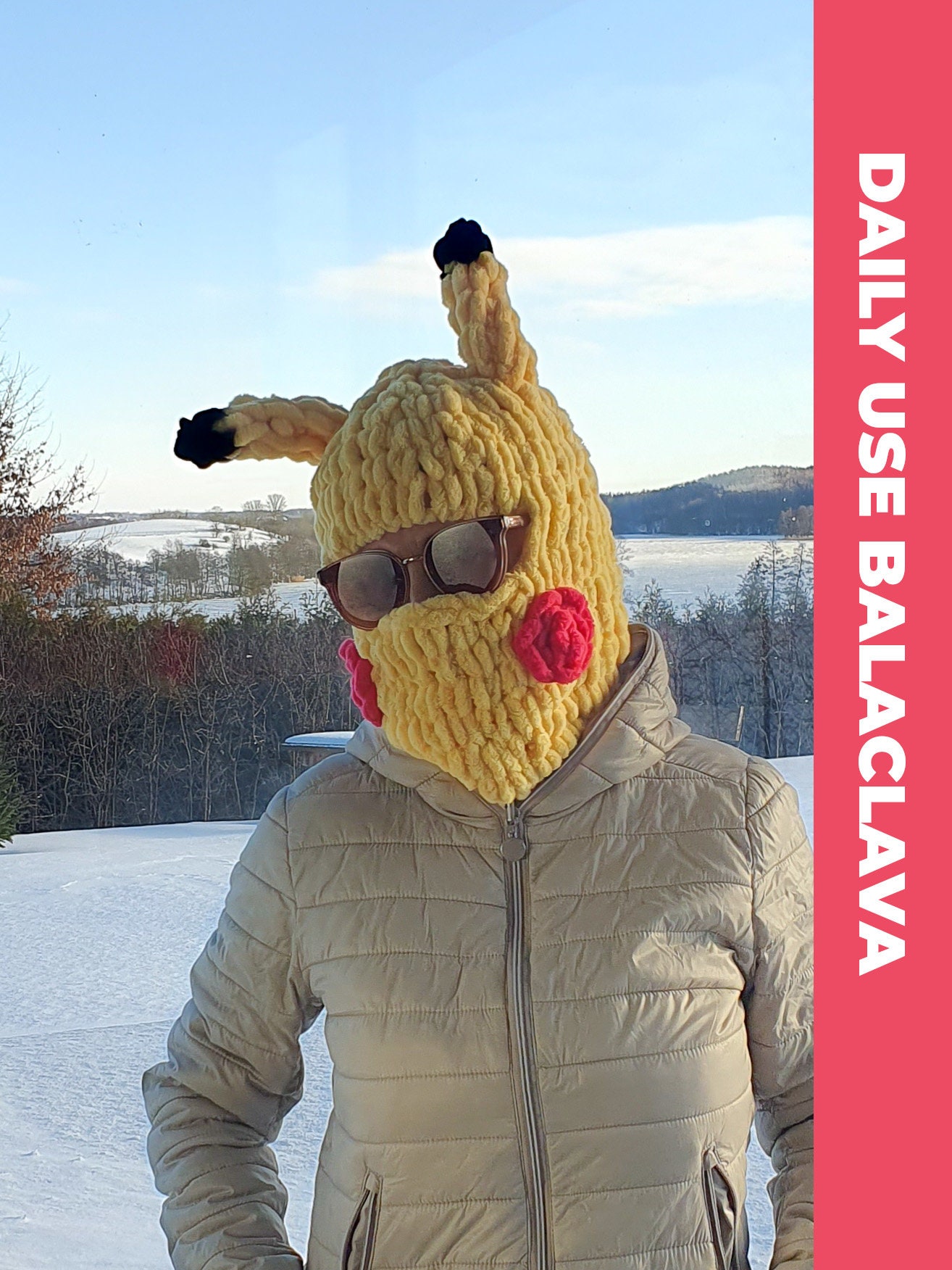 Balaclava for Helmet, Kids Animal Face Mask, Children Knitted Ski Mask, Snowboard Helmet Cover