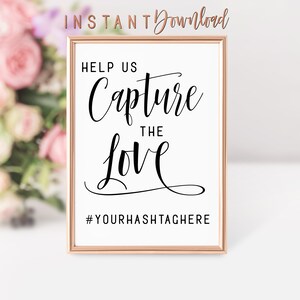 Instant Download Wedding Hashtag Sign Printable Wedding Sign - Etsy