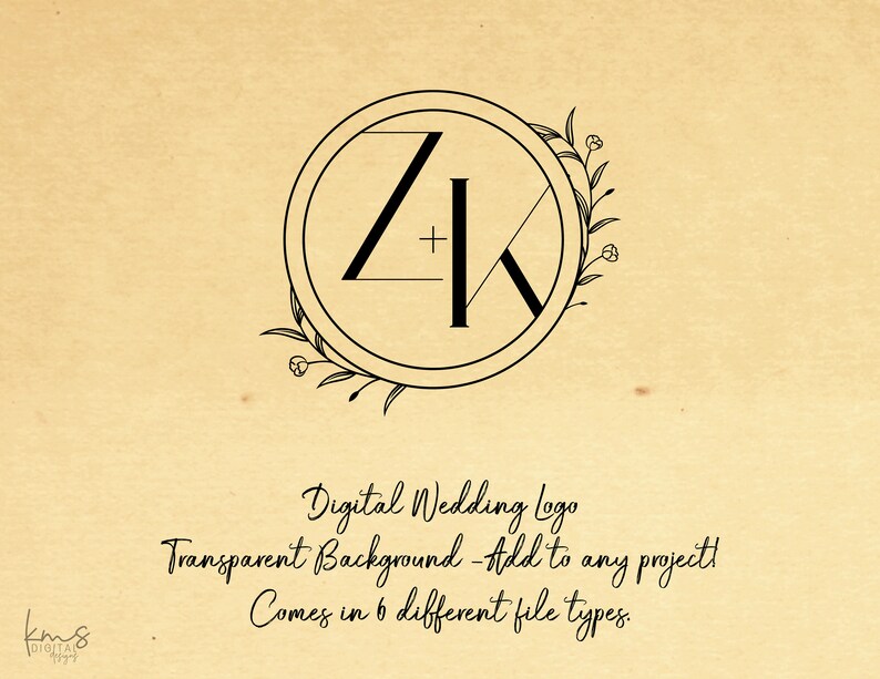 Transparent Logo Wedding Initials Digital Wedding Logo Wedding Monogram Custom Wedding Logo Watermark Logo Digital Logo GOBO