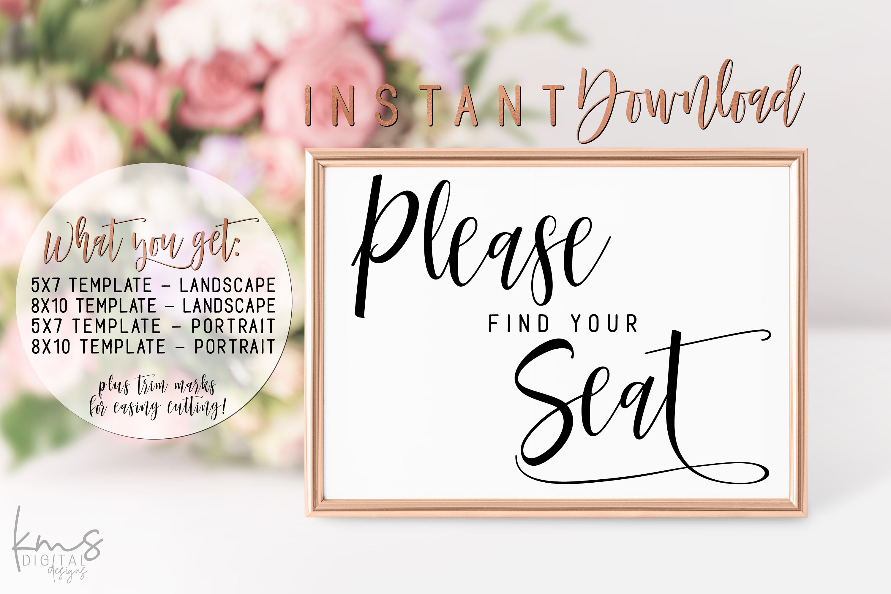 Instant Download Please Find Your Seat Sign Printable | Etsy