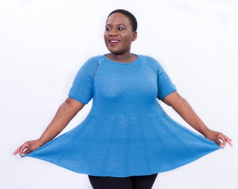 Lesley Tee Knitting Pattern - Summer Fitted Top (PDF Download)