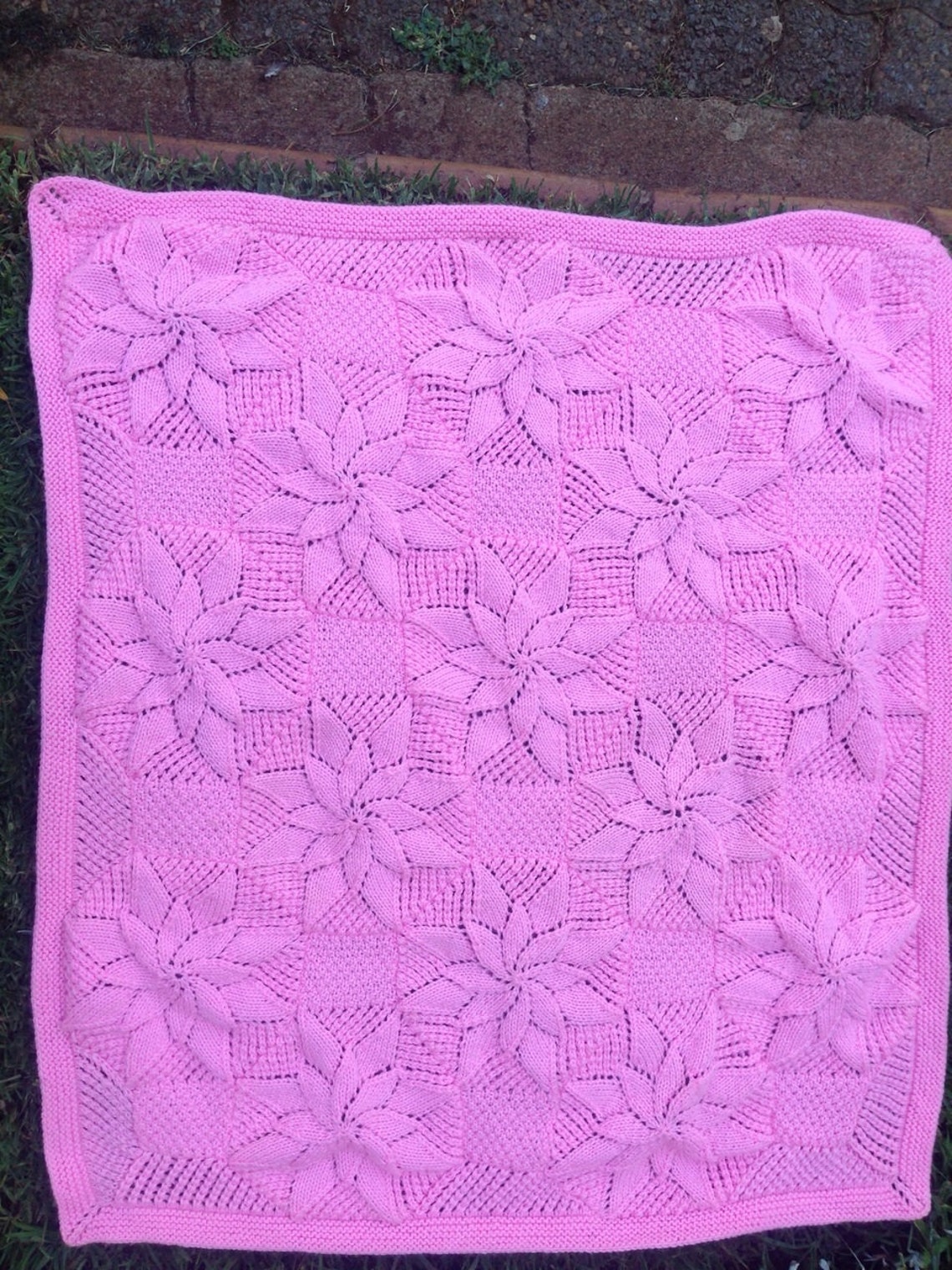 Baby Blanket Knitting Pattern Vintage Style Baby Shower Gift Easy Quick