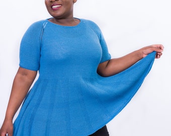Summer Tee Knitting Pattern – Lesley Top-Down Design (PDF Download)