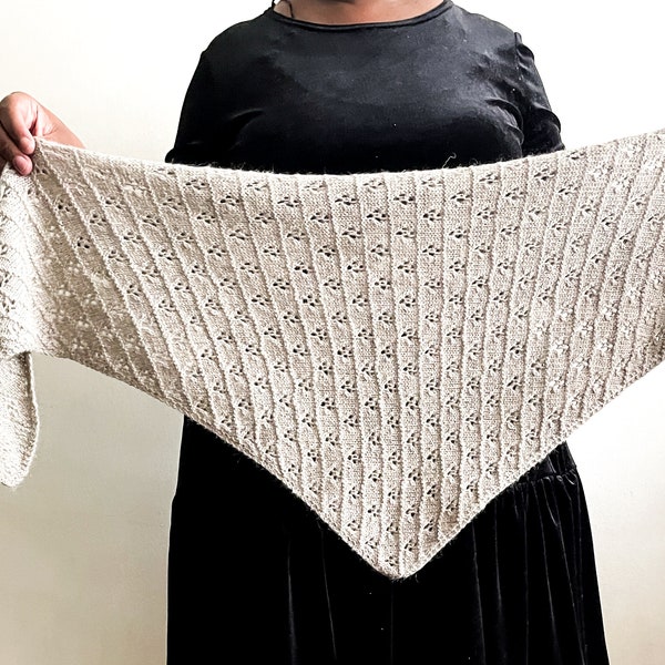 One Skein Shawl Knitting Pattern - Bukiwe Lace Triangular Shawl - Instant PDF Download