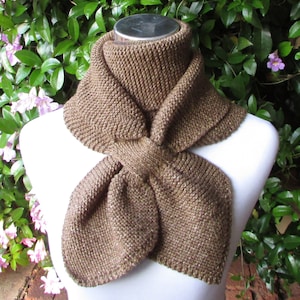 Keyhole Scarf  Knitting Pattern Double Loop Keyhole Scarf - Knitted Cowl Neck Warmer